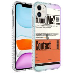 iPhone 12 Kılıf Airbag Kenarlı Renkli Desenli Silikon Elegans Kapak