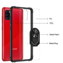 Samsung Galaxy A31 Kılıf Şeffaf Yüzüklü Mola Kapak