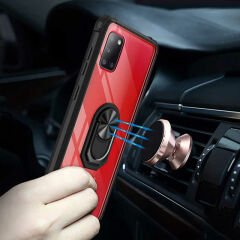 Samsung Galaxy A31 Kılıf Şeffaf Yüzüklü Mola Kapak