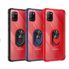 Samsung Galaxy A31 Kılıf Şeffaf Yüzüklü Mola Kapak