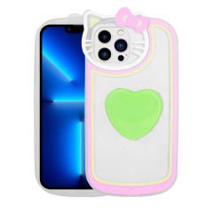 iPhone 13 Pro Kılıf Kedi Figürlü Transparan Pop Soketli  Ritmik Kapak