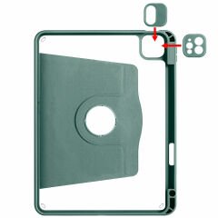 Apple iPad Air 11 2024 Kılıf Termik Kalem Bölmeli Dönebilen Standlı Kılıf