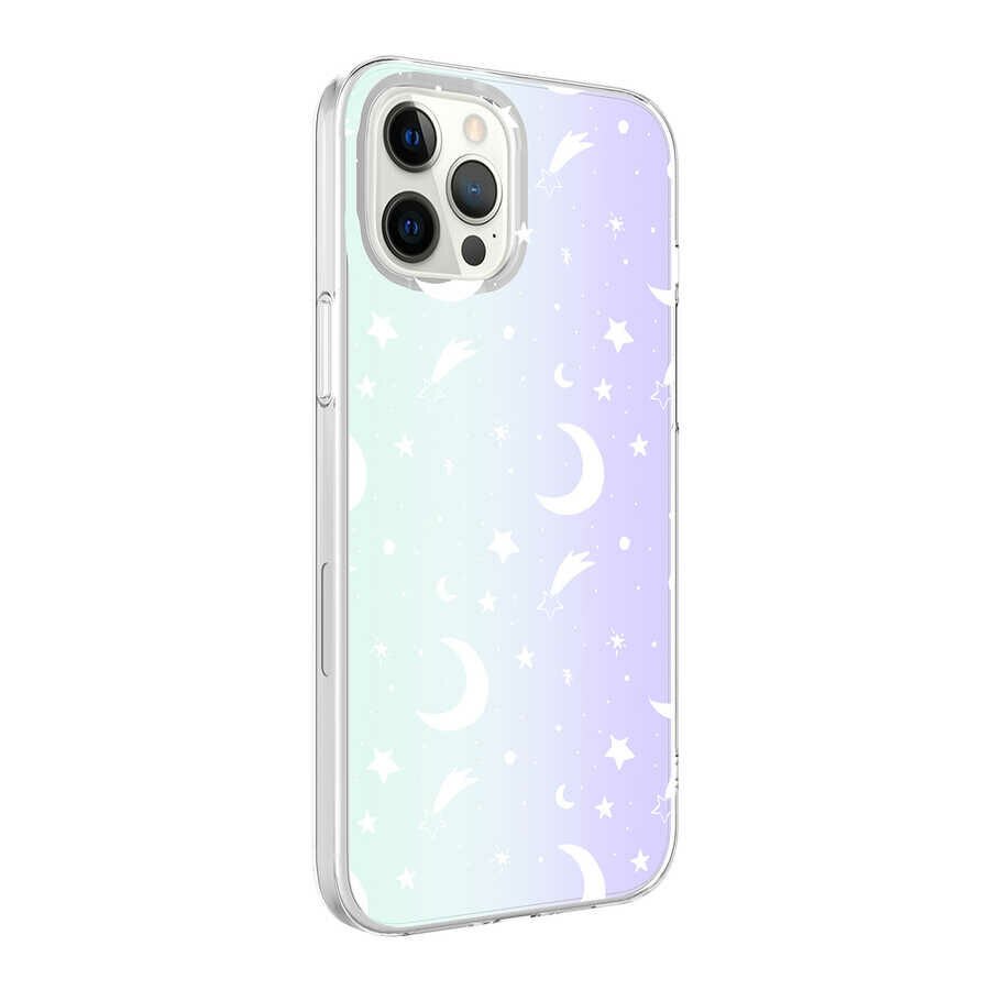 iPhone 12 Pro Max Kılıf M-Blue Desenli Kapak