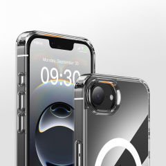 iPhone 16E Kılıf Kablosuz Şarj Özellikli Şeffaf Sert PC Embos Kapak