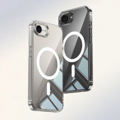 iPhone 16E Kılıf Kablosuz Şarj Özellikli Şeffaf Sert PC Embos Kapak