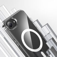 iPhone 16E Kılıf Kablosuz Şarj Özellikli Şeffaf Sert PC Embos Kapak