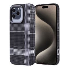 iPhone 15 Pro Kılıf Kablosuz Şarj Özellikli Karbon Fiber Görünümlü Nekst Kapak