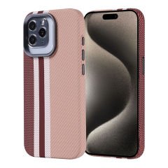 iPhone 15 Pro Kılıf Kablosuz Şarj Özellikli Karbon Fiber Görünümlü Nekst Kapak