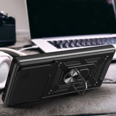 Xiaomi Poco F6 Pro Kılıf Magnetik Standlı Kamera Korumalı Sürgülü Vega Kapak