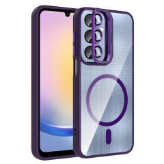 Samsung Galaxy A36 Kılıf Standlı ve Kamera Lens Hediyeli Kablosuz Şarj Özellikli Etro Kapak