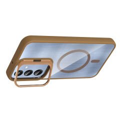 Samsung Galaxy A36 Kılıf Standlı ve Kamera Lens Hediyeli Kablosuz Şarj Özellikli Etro Kapak