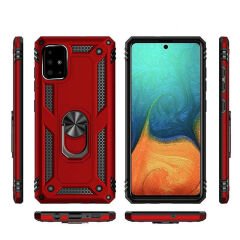 Samsung Galaxy A51 Kılıf Vega Tank Sert Yüzüklü Standlı Zırh Koruma Kapak