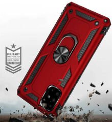 Samsung Galaxy A51 Kılıf Vega Tank Sert Yüzüklü Standlı Zırh Koruma Kapak