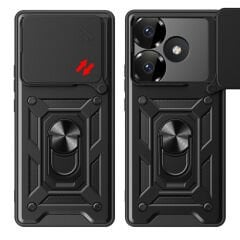 Xiaomi Poco F6 Kılıf Magnetik Standlı Kamera Korumalı Sürgülü Vega Kapak