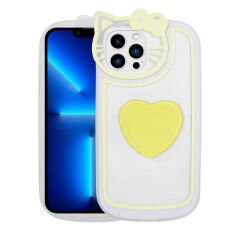 iPhone 12 Pro Kılıf Kedi Figürlü Transparan Pop Soketli Ritmik Kapak