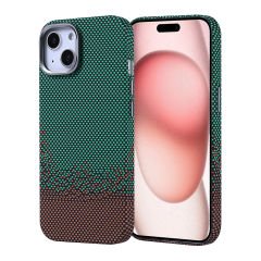 iPhone 15 Kılıf Kablosuz Şarj Özellikli Karbon Fiber Görünümlü Nekst Kapak