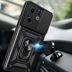 İnfinix Smart 8 Kılıf Magnetik Standlı Kamera Korumalı Sürgülü Vega Kapak