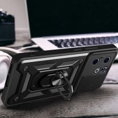 İnfinix Smart 8 Kılıf Magnetik Standlı Kamera Korumalı Sürgülü Vega Kapak