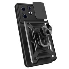 İnfinix Smart 8 Kılıf Magnetik Standlı Kamera Korumalı Sürgülü Vega Kapak