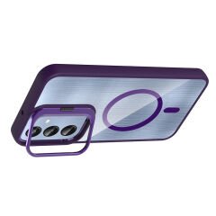 Samsung Galaxy A56 Kılıf Standlı ve Kamera Lens Hediyeli M-Safe Şarj Özellikli Etro Kapak