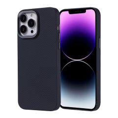 iPhone 14 Pro Max Kılıf Kablosuz Şarj Özellikli Karbon Fiber Görünümlü Nekst Kapak