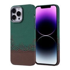 iPhone 14 Pro Max Kılıf Kablosuz Şarj Özellikli Karbon Fiber Görünümlü Nekst Kapak