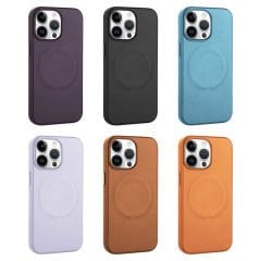 iPhone 14 Pro Kılıf PU Deri Magsafe Wireless Şarj Özellikli Derix Kapak