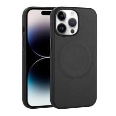 iPhone 14 Pro Kılıf PU Deri Magsafe Wireless Şarj Özellikli Derix Kapak