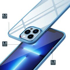 iPhone 12 Pro Max Kılıf Renkli Silikon Kenarlı Krom Kapak