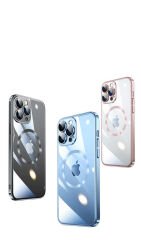 iPhone 13 Pro Max Kılıf Wireless Şarj Özellikli Sert PC  Riksos Magsafe Kapak