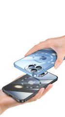 iPhone 13 Pro Max Kılıf Wireless Şarj Özellikli Sert PC  Riksos Magsafe Kapak