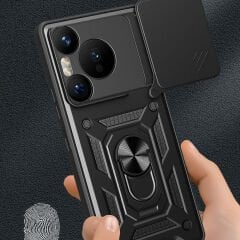 Huawei Pura 70 Pro 5G Kılıf Magnetik Standlı Kamera Korumalı Sürgülü Vega Kapak