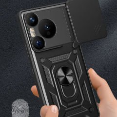 Huawei Pura 70 Pro 5G Kılıf Magnetik Standlı Kamera Korumalı Sürgülü Vega Kapak