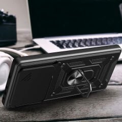 Huawei Pura 70 Pro 5G Kılıf Magnetik Standlı Kamera Korumalı Sürgülü Vega Kapak