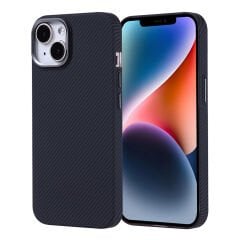 iPhone 14 Kılıf Kablosuz Şarj Özellikli Karbon Fiber Görünümlü Nekst Kapak
