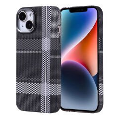 iPhone 14 Kılıf Kablosuz Şarj Özellikli Karbon Fiber Görünümlü Nekst Kapak