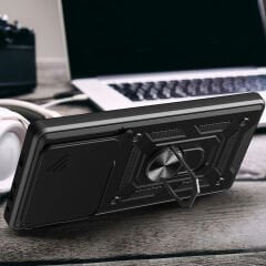 Huawei Pura 70 5G Kılıf Magnetik Standlı Kamera Korumalı Sürgülü Vega Kapak