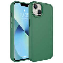 iPhone 13 Kılıf Metal Çerçeve ve Buton Tasarımlı Sert Botox Kapak