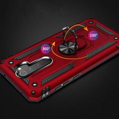 Xiaomi Redmi Note 8 Pro Kılıf Vega Tank Sert Yüzüklü Standlı Zırh Koruma Kapak
