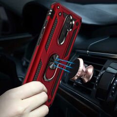 Xiaomi Redmi Note 8 Pro Kılıf Vega Tank Sert Yüzüklü Standlı Zırh Koruma Kapak