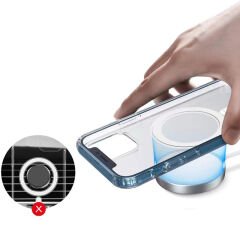 iPhone 11 Pro Kılıf Magsafe Şarj Özellikli Şeffaf Sert PC Embos Kapak
