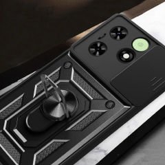 Tecno Spark Go 2024 Kılıf Magnetik Standlı Kamera Korumalı Sürgülü Vega Kapak