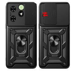 Tecno Spark Go 2024 Kılıf Magnetik Standlı Kamera Korumalı Sürgülü Vega Kapak