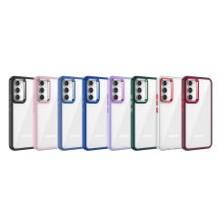 Samsung Galaxy A04S Kılıf Kamera Çıkıntılı Arkası Şeffaf Köşeleri Parlak Renkli Işlemeli Flora Kapak