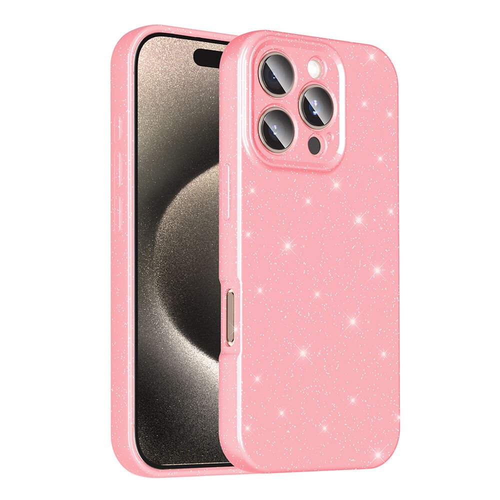 iPhone 16 Pro Max Kılıf Kamera Korumalı Simli Lüks Koton Kapak