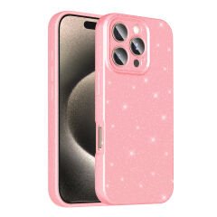 iPhone 16 Pro Max Kılıf Kamera Korumalı Simli Lüks Koton Kapak