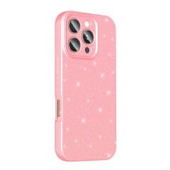 iPhone 16 Pro Max Kılıf Kamera Korumalı Simli Lüks Koton Kapak