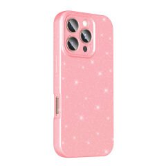 iPhone 16 Pro Max Kılıf Kamera Korumalı Simli Lüks Koton Kapak