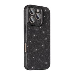 iPhone 16 Pro Max Kılıf Kamera Korumalı Simli Lüks Koton Kapak