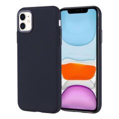 iPhone 11 Kılıf Kablosuz Şarj Özellikli Karbon Fiber Görünümlü Nekst Kapak